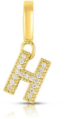 18k Gold & Diamond Letter H Charm