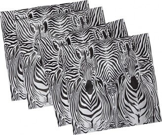 Zebra Print Set of 4 Napkins, 18 x 18