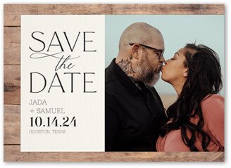 Save The Date Cards: Rustic Date Save The Date, White, 5X7, Luxe Double-Thick Cardstock, Square