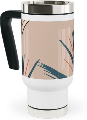 Travel Mugs: Bird Of Paradise Travel Mug With Handle, 17Oz, Pink