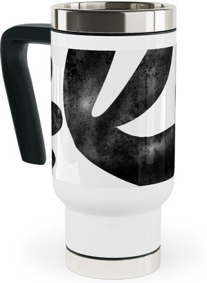 Travel Mugs: Flower Cutouts - Light Travel Mug With Handle, 17Oz, Black