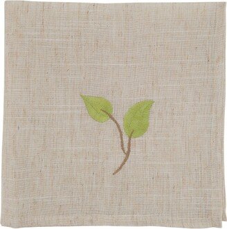 Saro Lifestyle Embroidered Vine Napkin, 20 Square, Natural (Set of 4)