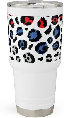 Travel Mugs: Patriotic Leopard Travel Tumbler, 30Oz, Multicolor