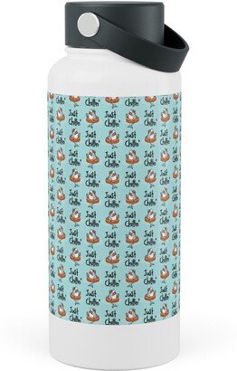 Photo Water Bottles: Just Chillin' - Pool Sharks - Light Blue Stainless Steel Wide Mouth Water Bottle, 30Oz, Wide Mouth, Blue