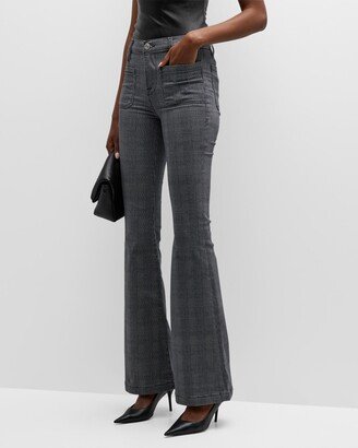 Le Bardot Plaid Flare Pants