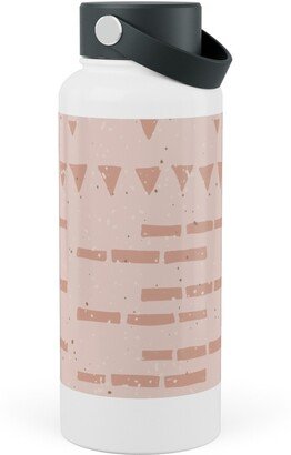 Photo Water Bottles: Boho Tribal Dashed Geometric - Pink Stainless Steel Wide Mouth Water Bottle, 30Oz, Wide Mouth, Pink