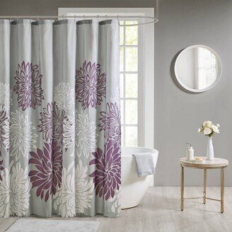 Calla Printed Floral Shower Curtain Purple