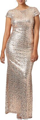 Cowl Back Sequin Gown