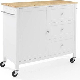 Soren Wood Top Kitchen Island/Cart Natural/White