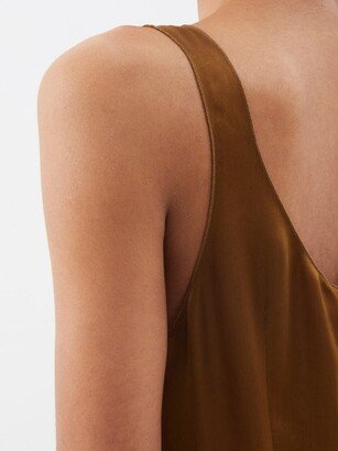 Babylock-edged Cupro Midi Slip Dress