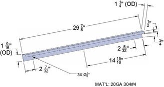 Custom Stainless Steel Inverted J-Channel Filler Trim For Back Of Stove