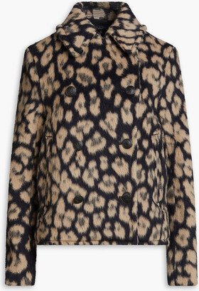 Alfie leopard-print brushed wool and alpaca-blend coat