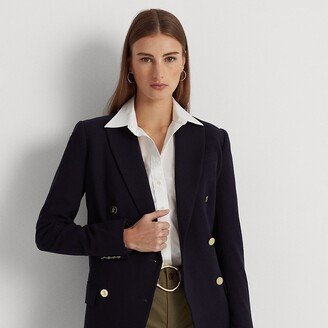 Lauren Petite Ralph Lauren Double-Breasted Wool Crepe Blazer