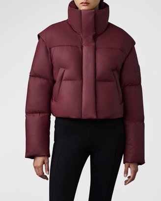 Bailey Convertible Leather Puffer Jacket