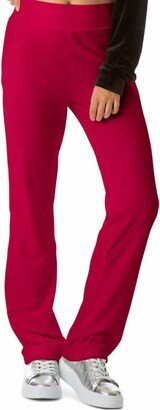 Velour Track Pant In Pink Party