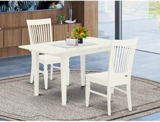 Rectangular Dinette Set - Butterfly Leaf Dining Table and Dining Chairs with Slatted Back