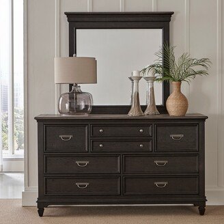 Allyson Park Wirebrushed Black Forest Ember Gray Dresser & Mirror