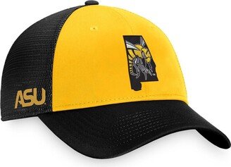 Men's Black, Gold Alabama State Hornets Origins Trucker Adjustable Hat - Black, Gold