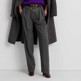 Ralph Lauren Pleated Wool Twill Straight Pant