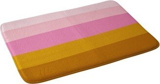 June Journal Abstract Organic Striped Memory Foam Bath Mat Pink/Brown