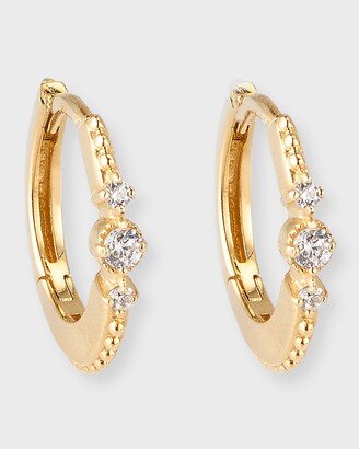 Diamond Trio Huggie Hoop Earrings