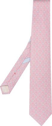 Jump-print silk tie