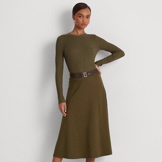 Lauren Petite Ralph Lauren Buckle-Trim Ponte A-Line Skirt