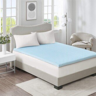 Gracie Mills 3-inch Gel Memory Foam TopperMattress, Blue - Cal King