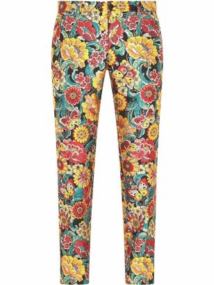 Patterned Jacquard Tailored Trousers-AB