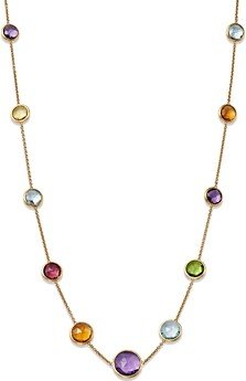 18K Yellow Gold Jaipur Multi Gemstone Necklace, 18 + 1.5 extender