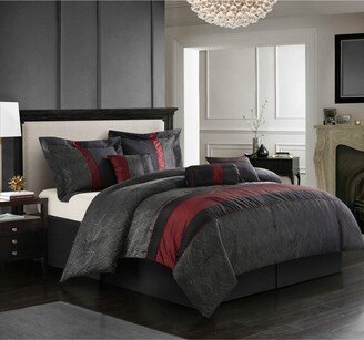 Nanshing Corell Black 7-Piece Queen Comforter Set - Black/red