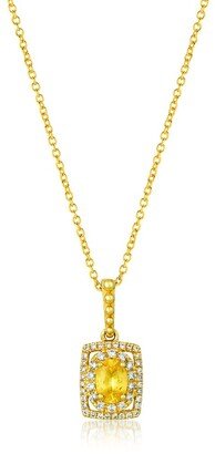 14K 0.71 Ct. Tw. Diamond & Yellow Sapphire Pendant Necklace