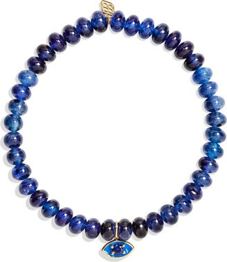 Marquise Eye on Blue Sapphire Beaded Bracelet