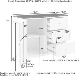 Soren Stone Top Kitchen Island/Cart White