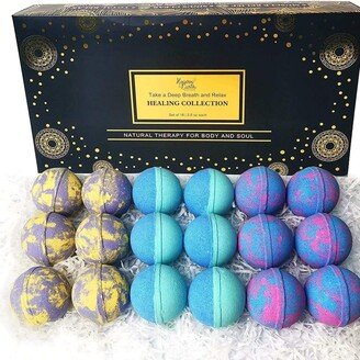 Pure Parker Bath Bombs 18 Piece Gift Set with Healing Essential Oils, Natural Moisturizing Lavender Peppermint Rosemary