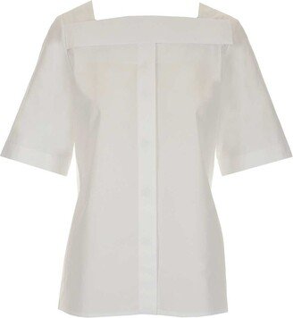 Square Neck Poplin Blouse