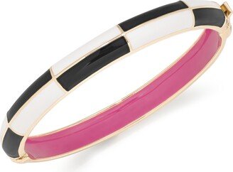 On 34th Gold-Tone Enamel Hinge Bangle Bracelet, Created for Macy's