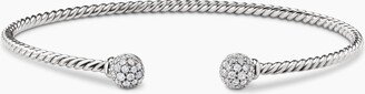 Petite Solari Bead Bracelet in 18K White Gold with Pav