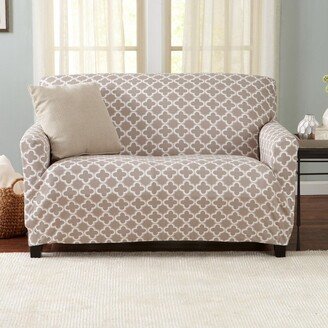 Great Bay Home Stretch Printed Washable Loveseat Slipcover (Loveseat, Beige)