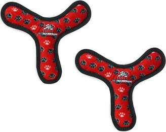 Tuffy Ultimate Boomerang Red Paw, 2-Pack Dog Toys