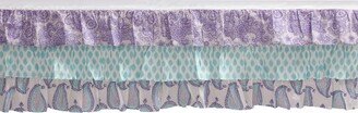 Isabella Paisley Aqua/Lilac/Purple 3 Layer Crib/Toddler Bed Skirt