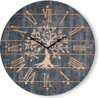 Art For The Home Timepiece Tree Clock Wall Art - Gray, Copper