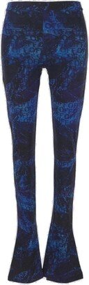 All-Over Patterned Flared Trousers-AA