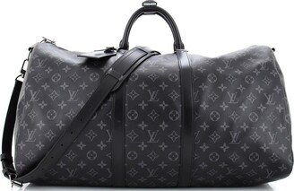 Keepall Bandouliere Bag Monogram Eclipse Canvas 55