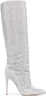 Holly crystal-embellished 105mm knee boots-AA