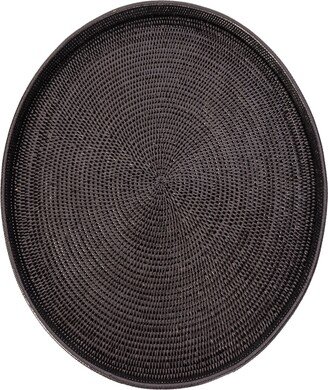 Rattan Round Ottoman Tray