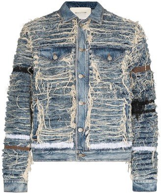 x Blackmeans shredded denim jacket