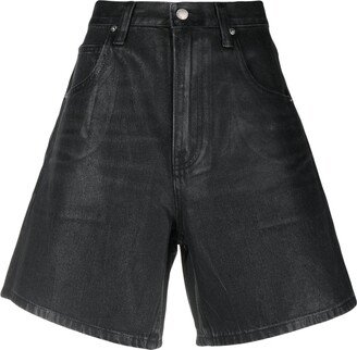 Coated Denim Shorts