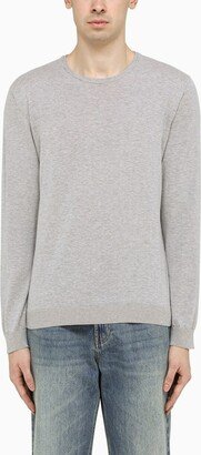 Grey cotton crew-neck jumper