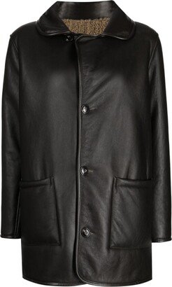 Sabbath button-down leather coat